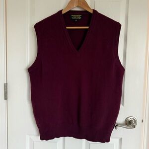 Men’s Vintage Brooks Brothers Lambswool Vest Size 40 M Burgundy Maroon